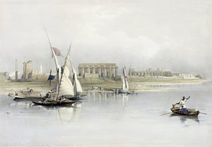 Generelt syn på ruinerne af Luxor fra Nilen, fra Egypten og Nubien, Vol.1